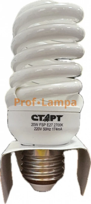 Лампа СТАРТ 20WFSP E27 2700K 10000h cпираль