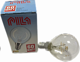 Лампа накаливания PILA Р45 60W E14 CL шар прозрачный