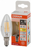 Лампа OSRAM LED RETROFIT CLASSIC B 40 FIL CL 4W/827 E14 B35 2700K