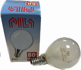 Лампа накаливания PILA Р45 60W E14 FR шар матовый