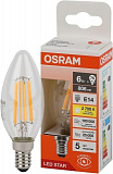 Лампа OSRAM LED RETROFIT CLASSIC B 75 FIL CL 6W/827 E14 B35 2700K